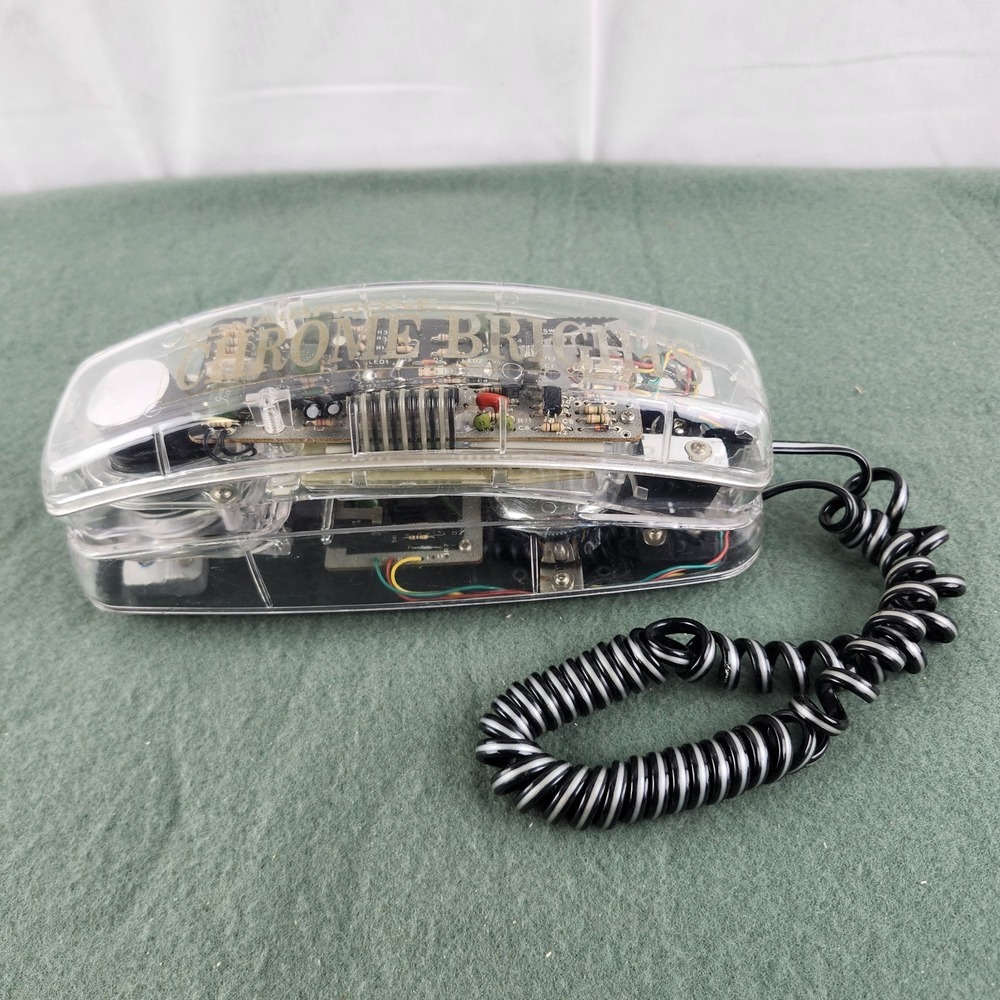 Conair Transparent Phone Retro  90s Clear Model SW205 Chrome Brights